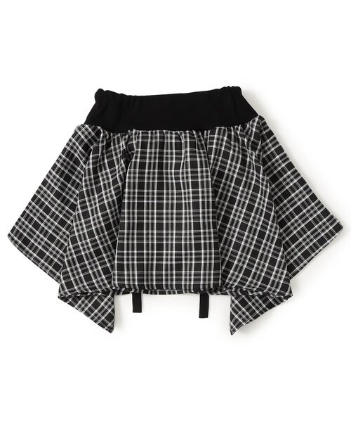 algy(アルジー)の「アシメヘムチェックスカパン(スカート・キッズ・ブラック/グレー/サックスブルー・140/130/160/150)」の5枚目の写真
