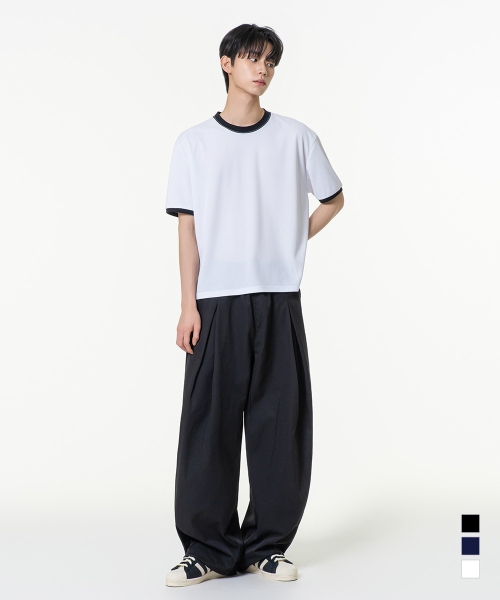 MOZMOZ(モズモズ)の「エッセンシャルエアメッシュ半袖リンガーTシャツホワイト(Tシャツ/カットソー・レディース・その他・3/2/1)」の2枚目の写真