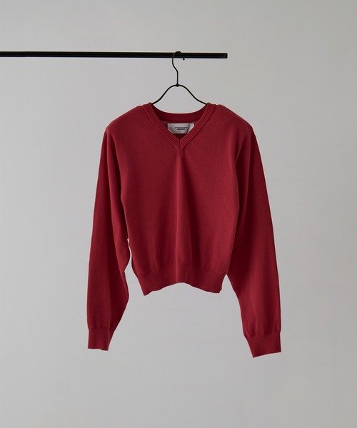 JANE SMITH / JOHN SMITH（ジェーンスミスジョンスミス）の「[JANE SMITH/ジェーン・スミス]16G V NECK SHOULDER PAD PULLOVER（ニット/セーター・レディース・ブルー/レッド・38）」の9枚目の写真