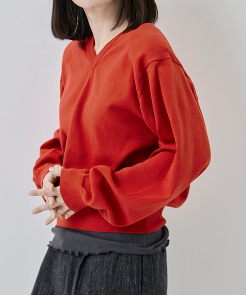 JANE SMITH / JOHN SMITH（ジェーンスミスジョンスミス）の「[JANE SMITH/ジェーン・スミス]16G V NECK SHOULDER PAD PULLOVER（ニット/セーター・レディース・ブルー/レッド・38）」の5枚目の写真