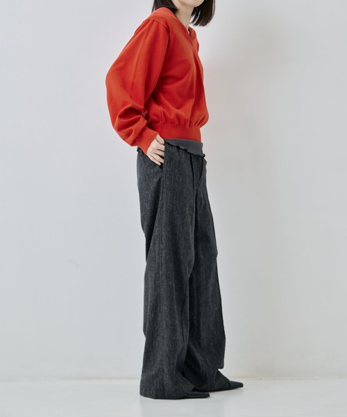 JANE SMITH / JOHN SMITH（ジェーンスミスジョンスミス）の「[JANE SMITH/ジェーン・スミス]16G V NECK SHOULDER PAD PULLOVER（ニット/セーター・レディース・ブルー/レッド・38）」の8枚目の写真