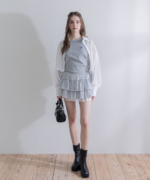 U.S. POLO ASSN.（ユーエスポロアッスン）の「【U.S. POLO ASSN.】clear 別注 リブタンクトップ（タンクトップ・レディース・ブラック/オフホワイト/グレー・F）」の19枚目の写真