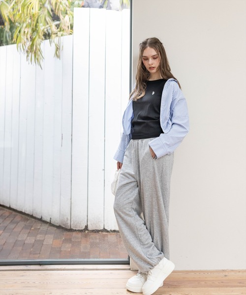 U.S. POLO ASSN.（ユーエスポロアッスン）の「【U.S. POLO ASSN.】clear 別注 リブタンクトップ（タンクトップ・レディース・ブラック/オフホワイト/グレー・F）」の12枚目の写真