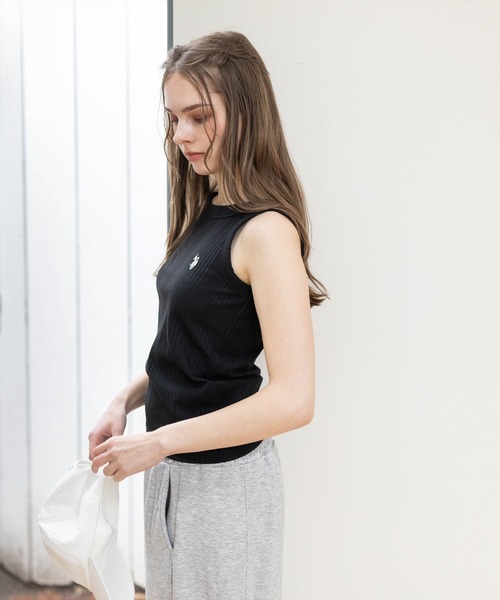 U.S. POLO ASSN.（ユーエスポロアッスン）の「【U.S. POLO ASSN.】clear 別注 リブタンクトップ（タンクトップ・レディース・ブラック/オフホワイト/グレー・F）」の14枚目の写真