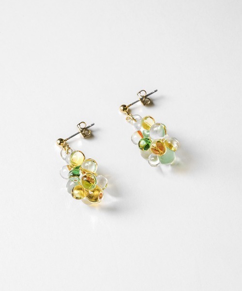 HARIO Lampwork Factory(ハリオランプワークファクトリー)の「イイダ傘店 ピアス コモレビ(ピアス(両耳用)・レディース・クリア・FREE)」の4枚目の写真