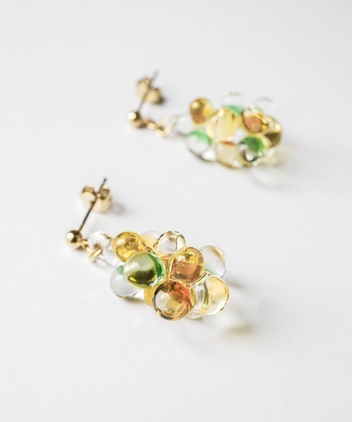 HARIO Lampwork Factory(ハリオランプワークファクトリー)の「イイダ傘店 ピアス コモレビ(ピアス(両耳用)・レディース・クリア・FREE)」の5枚目の写真