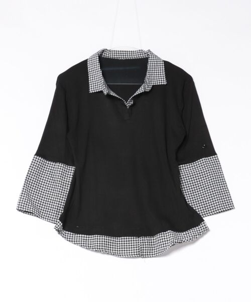 Alvia(アルビア)の「切り替えフェイクレイヤードTシャツ(Tシャツ/カットソー・レディース・ブラック・M)」の21枚目の写真