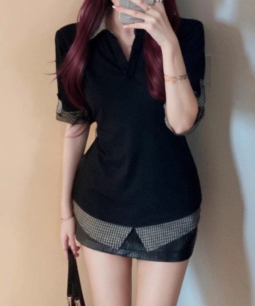 Alvia(アルビア)の「切り替えフェイクレイヤードTシャツ(Tシャツ/カットソー・レディース・ブラック・M)」の17枚目の写真