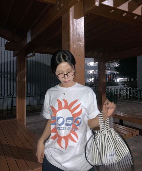 MACNI（マクニ）の「TERRY STRING PUFFY BAG NAVY（トートバッグ・レディース・ネイビー・FREE）」の6枚目の写真