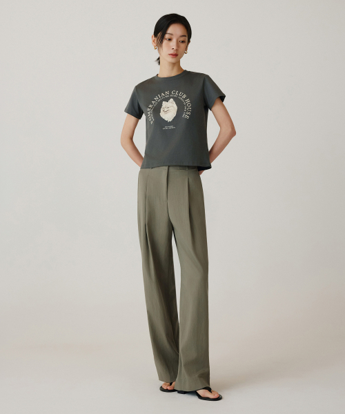 SIYAZU(シヤジュ)の「SITP5265 ポメラニアン 半袖Tシャツ_チャコール(Tシャツ/カットソー・レディース・チャコール・ONE)」の3枚目の写真