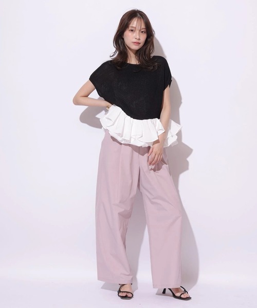 Mystrada（マイストラーダ）の「ボリュームヘムドッキングノースリニット（ニット/セーター・レディース・ピンク/ホワイト/ブラック/グリーン系その他2・38）」の14枚目の写真
