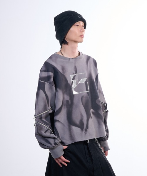 VI E DIT(ヴィエディット)の「Force Zip Sweatshirt/フォースジップスウェットシャツ(スウェット・メンズ・ライトグレー・2/1)」の2枚目の写真