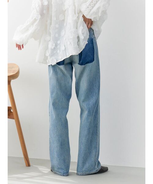Ungrid（アングリッド）の「リメイクデザインルーズデニム（デニムパンツ・レディース・ブルー・25inch/24inch/23inch/26inch）」の3枚目の写真