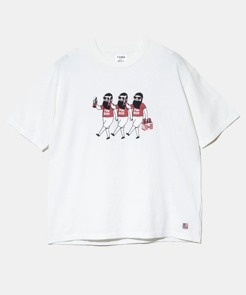 go slow caravan(ゴースローキャラバン)の「modem design/モデムデザイン USATee -BEER trioおじさん-(Tシャツ/カットソー・メンズ・ホワイト/ブラック・LARGE/X-LARGE/MEDIUM)」の1枚目の写真