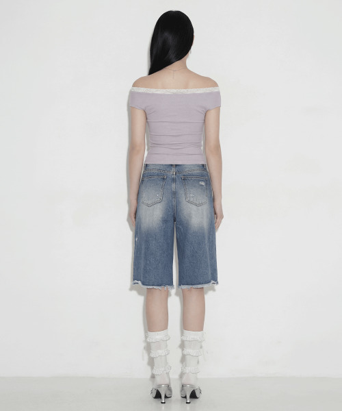 SETSETSET(セットセットセット)の「スクエアレーストップ ラベンダー(Tシャツ/カットソー・レディース・その他・ONE)」の5枚目の写真