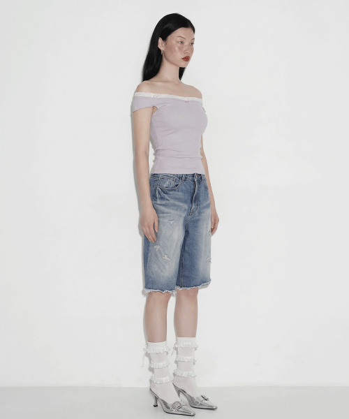 SETSETSET(セットセットセット)の「スクエアレーストップ ラベンダー(Tシャツ/カットソー・レディース・その他・ONE)」の8枚目の写真