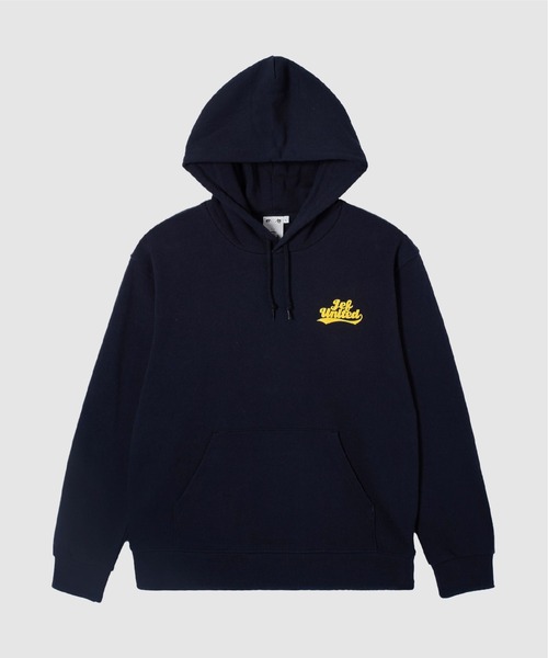 X-girl SPORTS(エックスガールスポーツ)の「JEF ICL WE FAN GOODS SWEAT HOODIE/ジェフユナイテッド市原・千葉レディース(スウェット・メンズ・グレー/ネイビー・LARGE/X-LARGE/XX-LARGE/MEDIUM/SMALL)」の1枚目の写真
