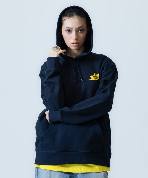 X-girl SPORTS(エックスガールスポーツ)の「JEF ICL WE FAN GOODS SWEAT HOODIE/ジェフユナイテッド市原・千葉レディース(スウェット・メンズ・グレー/ネイビー・LARGE/X-LARGE/XX-LARGE/MEDIUM/SMALL)」の15枚目の写真
