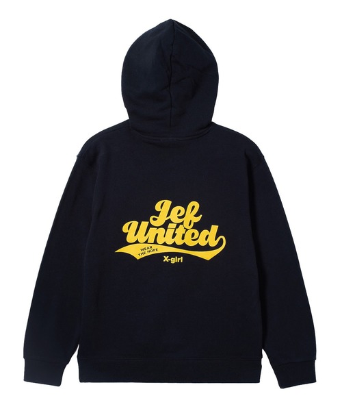 X-girl SPORTS(エックスガールスポーツ)の「JEF ICL WE FAN GOODS SWEAT HOODIE/ジェフユナイテッド市原・千葉レディース(スウェット・メンズ・グレー/ネイビー・LARGE/X-LARGE/XX-LARGE/MEDIUM/SMALL)」の4枚目の写真