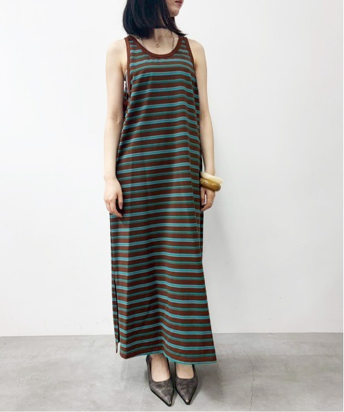 MIDVEIN(ミッドヴェイン)の「Border tanktop dress(ワンピース・レディース・ブラウン/ブラック/ネイビー・FREE)」の3枚目の写真