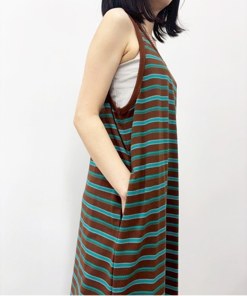MIDVEIN(ミッドヴェイン)の「Border tanktop dress(ワンピース・レディース・ブラウン/ブラック/ネイビー・FREE)」の14枚目の写真