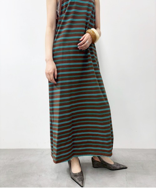 MIDVEIN(ミッドヴェイン)の「Border tanktop dress(ワンピース・レディース・ブラウン/ブラック/ネイビー・FREE)」の15枚目の写真