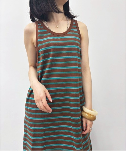 MIDVEIN(ミッドヴェイン)の「Border tanktop dress(ワンピース・レディース・ブラウン/ブラック/ネイビー・FREE)」の16枚目の写真