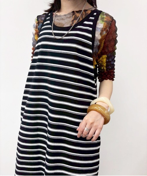 MIDVEIN(ミッドヴェイン)の「Border tanktop dress(ワンピース・レディース・ブラウン/ブラック/ネイビー・FREE)」の19枚目の写真