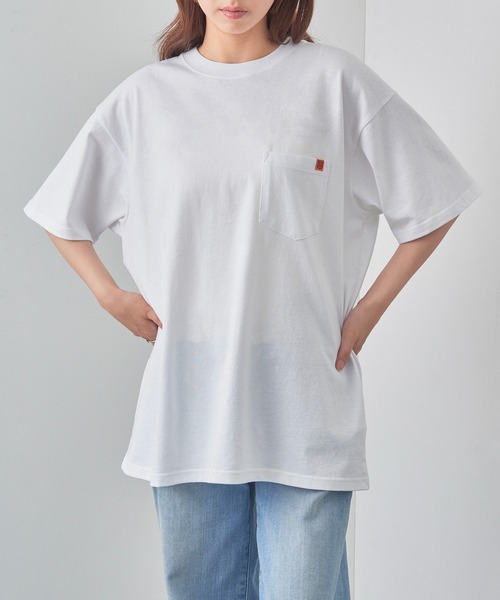 UNIVERSAL OVERALL(ユニバーサルオーバーオール)の「【UNIVERSAL OVERALL】定番ロゴポケットTシャツ POCKET TEE U2613219G(Tシャツ/カットソー・レディース・ホワイト/ブラック/ネイビー/オートミール・XL/L/M/S)」の5枚目の写真