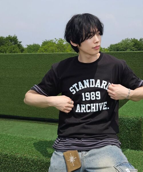 1989STANDARD(1989スタンダード)の「STANDARD ARCH クールコットンオーバーサイズ半袖 (SISSTD-0254)(Tシャツ/カットソー・メンズ・ブラック/ブルー/ホワイト/ネイビー・MEDIUM/LARGE/X-LARGE)」の10枚目の写真