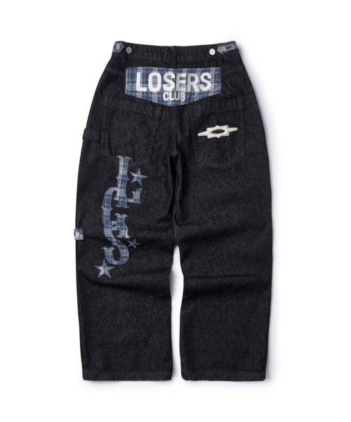 LOSERS CLUB(ルーザーズクラブ)の「チェックパッチワイドコットンパンツインディゴ(その他パンツ・レディース・その他・3/4/0/1/2)」の3枚目の写真