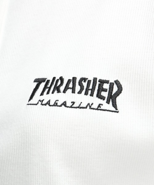 THRASHER(スラッシャー)の「THRASHER (スラッシャー) ヘンリーネック Tシャツ 半袖 ロゴ刺繍 リブ編み ボックスシルエット ユニセックス(Tシャツ/カットソー・メンズ・ホワイト/ブラック/グレー・L/M)」の12枚目の写真