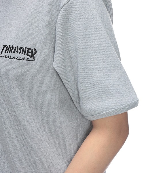 THRASHER(スラッシャー)の「THRASHER (スラッシャー) ヘンリーネック Tシャツ 半袖 ロゴ刺繍 リブ編み ボックスシルエット ユニセックス(Tシャツ/カットソー・メンズ・ホワイト/ブラック/グレー・L/M)」の18枚目の写真