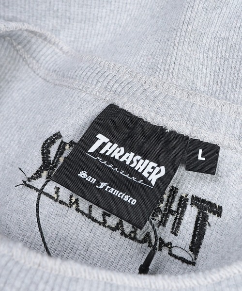 THRASHER(スラッシャー)の「THRASHER (スラッシャー) ヘンリーネック Tシャツ 半袖 ロゴ刺繍 リブ編み ボックスシルエット ユニセックス(Tシャツ/カットソー・メンズ・ホワイト/ブラック/グレー・L/M)」の6枚目の写真