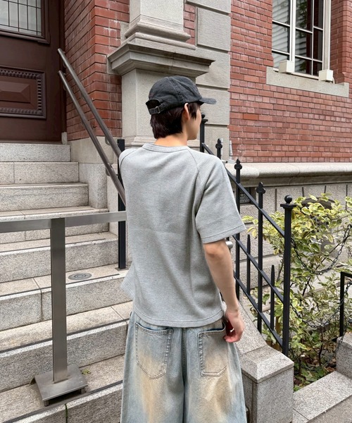 kutir(クティール)の「HENLEY NECK ASSORTED RAGLAN SHORT SLEEVE THERMAL/ヘンリーネックアソートラグラン半袖サーマル(Tシャツ/カットソー・メンズ・ブラック/カーキ/杢グレー/ブラック系1/ネイビー/ブラック系・MEDIUM/LARGE)」の8枚目の写真