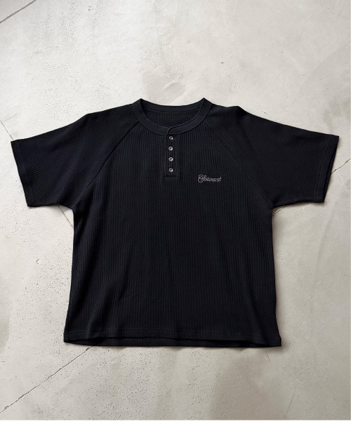 kutir(クティール)の「HENLEY NECK ASSORTED RAGLAN SHORT SLEEVE THERMAL/ヘンリーネックアソートラグラン半袖サーマル(Tシャツ/カットソー・メンズ・ブラック/カーキ/杢グレー/ブラック系1/ネイビー/ブラック系・MEDIUM/LARGE)」の15枚目の写真