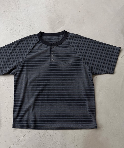 kutir(クティール)の「HENLEY NECK ASSORTED RAGLAN SHORT SLEEVE THERMAL/ヘンリーネックアソートラグラン半袖サーマル(Tシャツ/カットソー・メンズ・ブラック/カーキ/杢グレー/ブラック系1/ネイビー/ブラック系・MEDIUM/LARGE)」の22枚目の写真