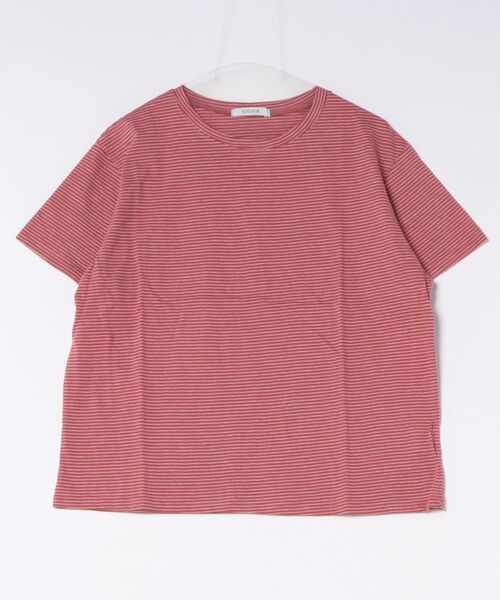 a.p.o.v.(エーピーオービー)の「a.p.o.v. クロップド丈オーバーサイズマイクロボーダーTシャツ(Tシャツ/カットソー・メンズ・グレー/ブラック/レッド・ONESIZE)」の6枚目の写真