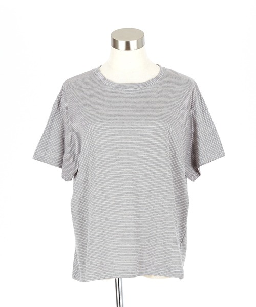 a.p.o.v.(エーピーオービー)の「a.p.o.v. クロップド丈オーバーサイズマイクロボーダーTシャツ(Tシャツ/カットソー・メンズ・グレー/ブラック/レッド・ONESIZE)」の16枚目の写真