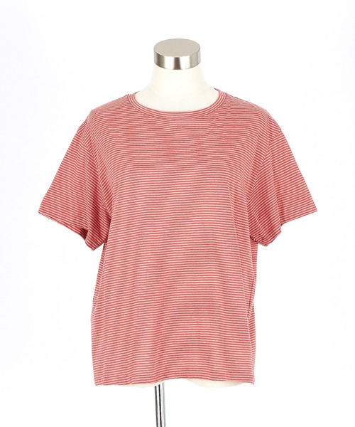a.p.o.v.(エーピーオービー)の「a.p.o.v. クロップド丈オーバーサイズマイクロボーダーTシャツ(Tシャツ/カットソー・メンズ・グレー/ブラック/レッド・ONESIZE)」の11枚目の写真