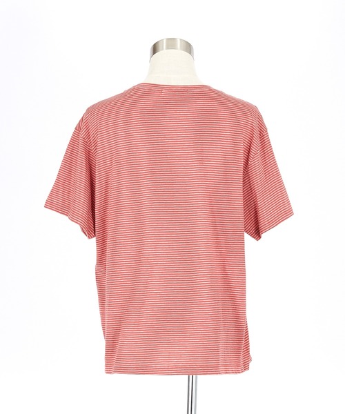 a.p.o.v.(エーピーオービー)の「a.p.o.v. クロップド丈オーバーサイズマイクロボーダーTシャツ(Tシャツ/カットソー・メンズ・グレー/ブラック/レッド・ONESIZE)」の12枚目の写真