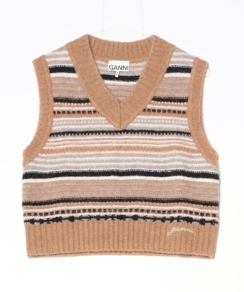 GANNI / ガニー：【レディース】Soft Wool Stripe Vest：K2236[ANN]（T