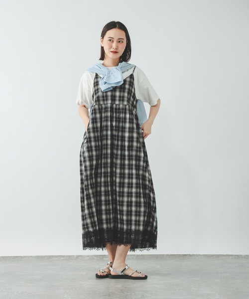 GLOBAL WORK(グローバルワーク)の「チェックキャミワンピース/678432(ワンピース・レディース・ダークブラウン/ブラック/イエロー系その他4・LARGE/MEDIUM)」の4枚目の写真