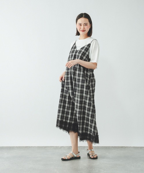 GLOBAL WORK(グローバルワーク)の「チェックキャミワンピース/678432(ワンピース・レディース・ダークブラウン/ブラック/イエロー系その他4・LARGE/MEDIUM)」の5枚目の写真