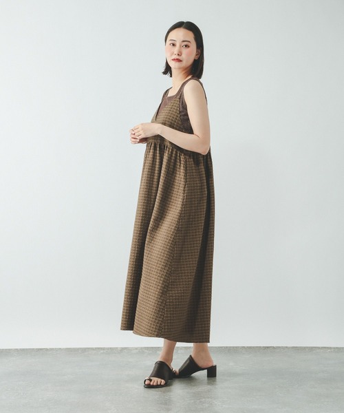 GLOBAL WORK(グローバルワーク)の「チェックキャミワンピース/678432(ワンピース・レディース・ダークブラウン/ブラック/イエロー系その他4・LARGE/MEDIUM)」の8枚目の写真