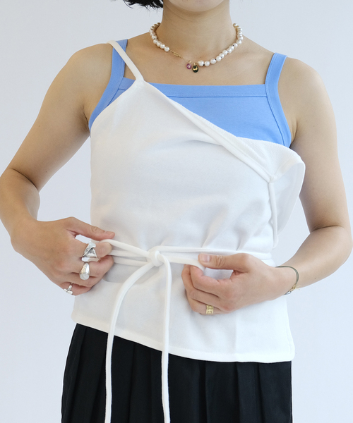fifi collection 半袖 パイピング トップス fifi collection フィフィコレクション Sweat apron top 26-04（その他