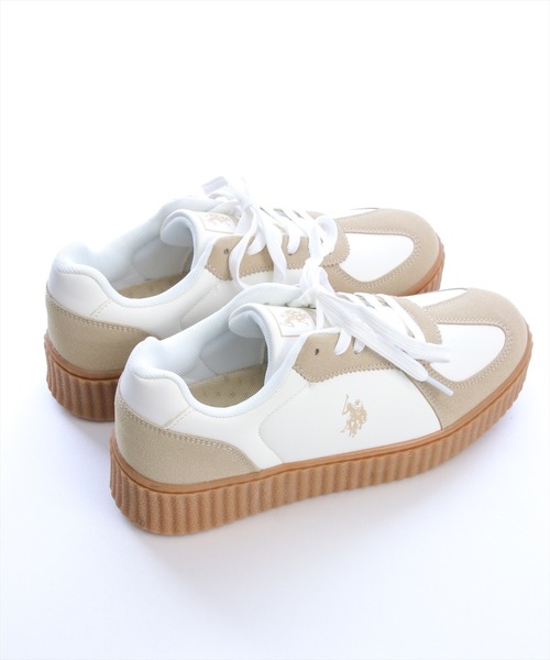 U.S. POLO ASSN.（ユーエスポロアッスン）の「【U.S. POLO ASSN.】clear 厚底スニーカー（スニーカー・レディース・キャメル/ホワイト系その他/ブラック・M/L）」の6枚目の写真