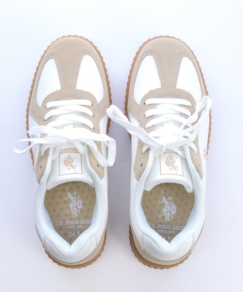 U.S. POLO ASSN.（ユーエスポロアッスン）の「【U.S. POLO ASSN.】clear 厚底スニーカー（スニーカー・レディース・キャメル/ホワイト系その他/ブラック・M/L）」の7枚目の写真