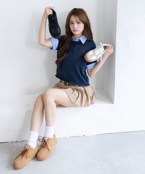 U.S. POLO ASSN.（ユーエスポロアッスン）の「【U.S. POLO ASSN.】clear 厚底スニーカー（スニーカー・レディース・キャメル/ホワイト系その他/ブラック・M/L）」の15枚目の写真
