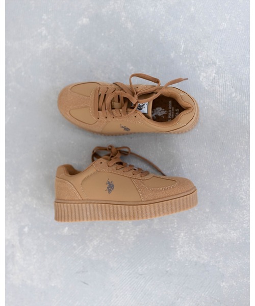 U.S. POLO ASSN.（ユーエスポロアッスン）の「【U.S. POLO ASSN.】clear 厚底スニーカー（スニーカー・レディース・キャメル/ホワイト系その他/ブラック・M/L）」の17枚目の写真